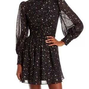 Aqua Black Starry Mini Dress